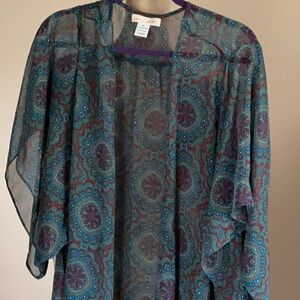 Hi-lo Bathing Suit Coverup Jewel Tone